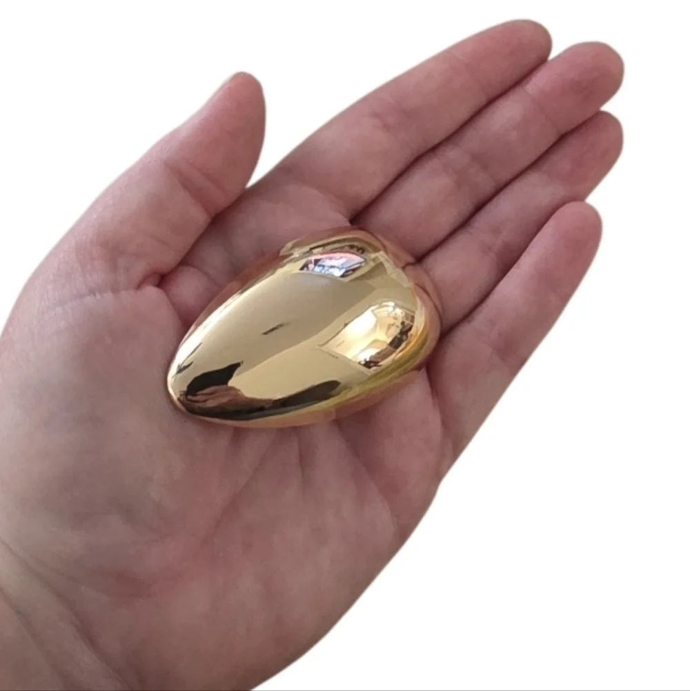 New! ZARA Gold Teardrop Brooch Minimalist Liquid Metal Sculptural Pin | NWOT